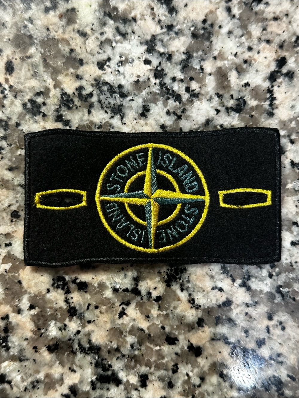 Stone Island Black Patch with Yellow & Green Compass Logo